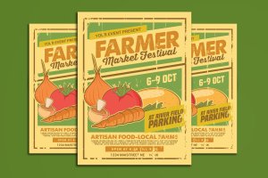 蔬菜市场广告海报素材 Farmer Market Festival