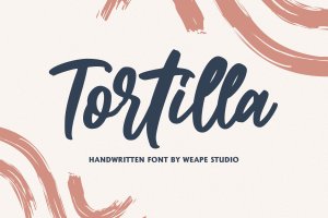 流畅笔画英文书法笔刷字体下载 Tortilla – Handwritten Font