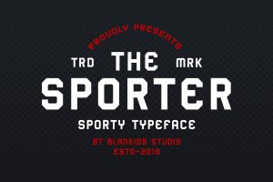 棱角分明运动风格无衬线英文字体 Sporter – Sporty Display Typeface