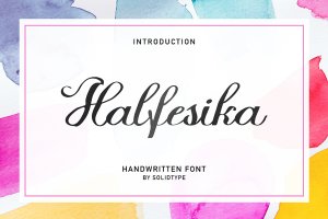 时尚粗糙边缘创意英文书法字体 Halfesika Script