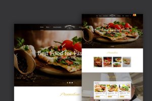 外卖餐厅美食网站设计PSD模板v2 Food Order Website Design Exploration