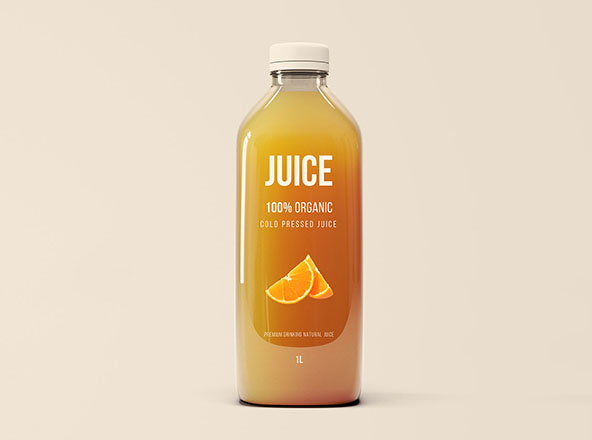 大玻璃果汁瓶外观设计图样机模板 Big Glass Juice Bottle Mockup