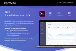 网站数据统计仪表盘后台UI设计套件 Dashboard UI Kit for Adobe XD