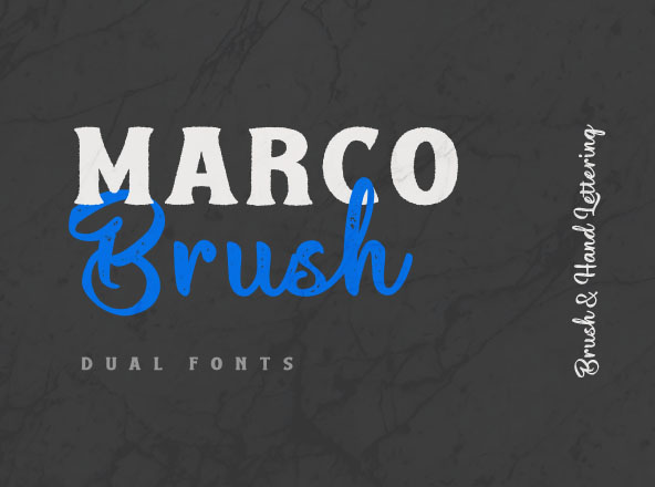 复古风格Logo设计适用英文手写字体集 Marco Brush Dual Fonts