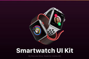 智能手表屏幕界面设计UI工具包 Smartwatch UI Kit for AdobeXD