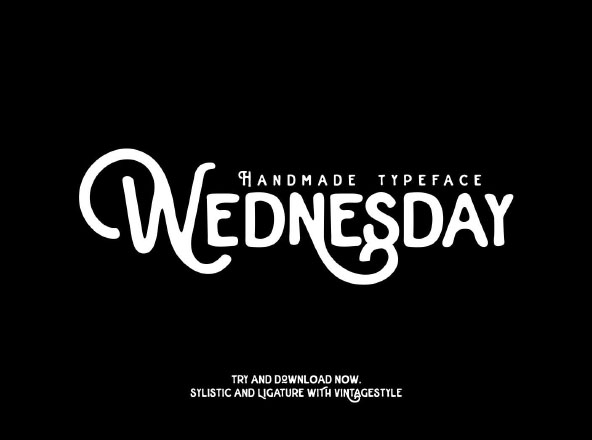 经典简洁创意艺术手写字体 Wednesday Handmade Artistic Typeface