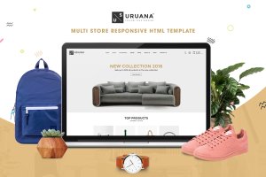 优雅简约多用途电子商务HTML网上商城模板 Uruana | Multi Store Responsive HTML Template