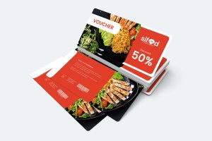 美食餐厅代金券优惠券设计模板 Food Resto Gift Voucher Card
