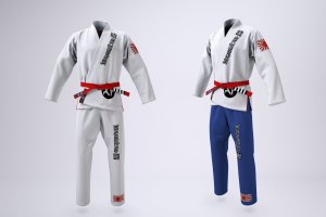 巴西柔术服设计效果图样机模板 Brazilian Jiu-Jitsu Gi Uniform Mock-up