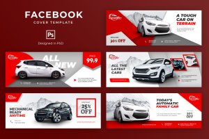 汽车品牌营销Facebook社交封面设计模板 Car Facebook Cover Template