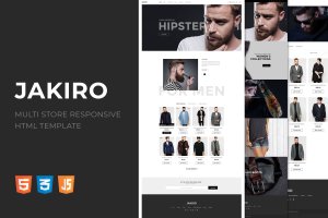 时尚男装网上商城HTML响应式模板下载 Jakiro | Multi Store Responsive HTML Template