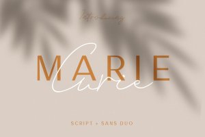 英文钢笔草书书法字体&无衬线字体合集 Marie Curie – Sans & Script
