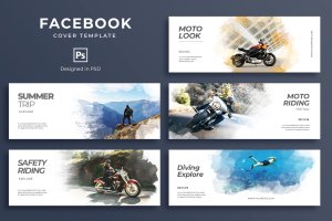 水彩设计风格Facebook营销推广社交封面设计模板 Watercolor Facebook Cover Template