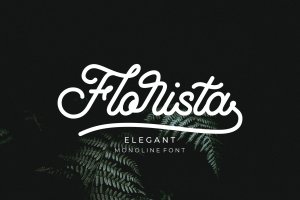 优雅圆滑可爱风格的monoline字体下载 Florista