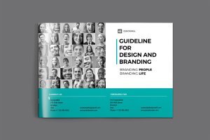 创意横版设计风格企业公司画册排版设计模板 Brand Brochure