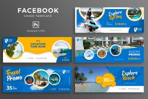 旅游景点推广Facebook主页封面设计模板 Travel Facebook Cover Template