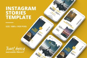 旅游主题Instagram品牌故事社交营销推广广告设计模板 Travel Instagram Story Template
