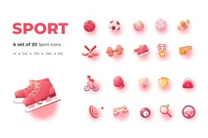 20枚体育运动行业主题矢量图标素材 20 Sport Icons