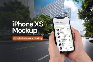 iOS应用界面设计效果预览iPhone XS手机样机模板 iPhone App Mockup 1.0