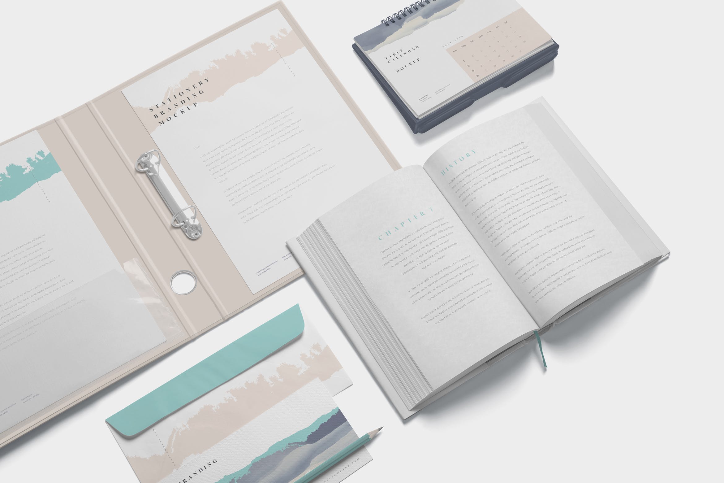 企业品牌VI设计预览办公用品样机模板 Stationery Branding Mockup Scenes