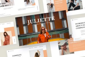 时尚服饰品牌介绍Keynote演示文稿模板 JULIETTE – Keynote Template