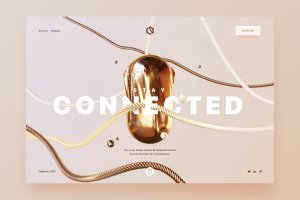 社交连接概念主题网站着陆页设计模板 Connected – Landing Page