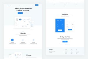 MyMed-应用程序登录页+仪表板 Mymed — App Landing Page + Dashboard