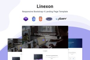 Bootstrap框架多用途网站着陆页设计HTML模板 Linexon – Bootstrap 4 Landing Page Template