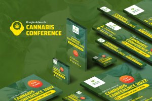 医疗生物研究会议推广Banner广告设计模板素材 Cannabis Conference Banners Ad