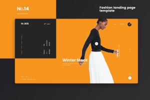 高端时尚品牌网站着陆页设计PSD模板 Ne14 – Fashion landing page template