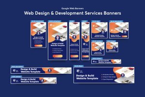 设计&IT编程开发服务网站广告Banner设计模板 Web Design & Development Services Banners Ad