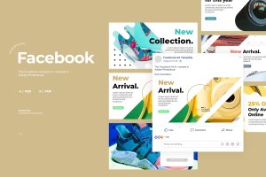 新品发布Facebook社交推广广告设计模板v5 Facebook Ad Template Vol.5