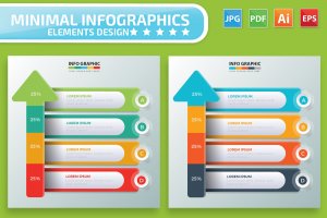 比例图&步骤图信息图表设计素材 Infographic Elements Design