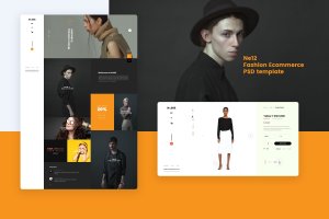 时尚服装网上商城网站设计PSD模板 Ne12 – Fashion Ecommerce PSD template