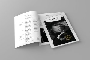 高端简约排版风格女性主题杂志设计模板 Feminic – Magazine Template