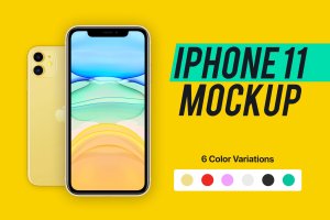 2019年新款iPhone 11苹果手机样机模板[6种配色] iPhone 11 Mockup