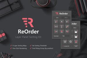 Photoshop图层面板管理插件 ReOrder – Layer Panel Sorting Kit