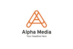 字母A创意Logo设计模板 Alpha Media – A letter logo