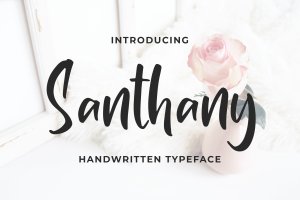 签名/品牌设计适用的英文书法字体 Santhany – Handwritten Typeface