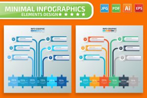 流程步骤树状图信息图表设计素材 Infographic Elements Design