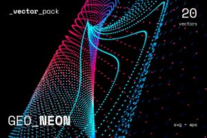GEO数据几何图形霓虹灯风格矢量背景图素材 GEO_NEON Vector Pack