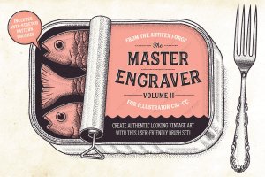 雕刻画设计AI笔刷下载 The Master Engraver – Brushes