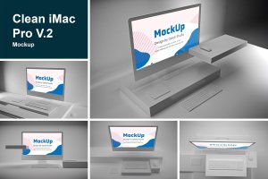极简设计风格iMac一体机电脑样机v2 Clean iMac Pro V.2