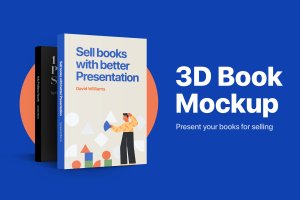 图书设计3D效果图样机模板 3D Book Mockup