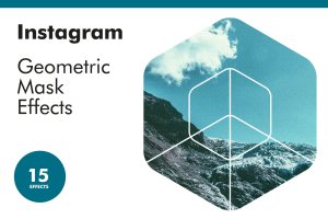 几何图形遮罩效果Instagram图片设计模板 Instagram Geometric Mask Effects