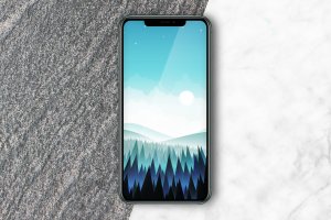 双色大理石背景iPhone手机样机模板 iPhone mockup