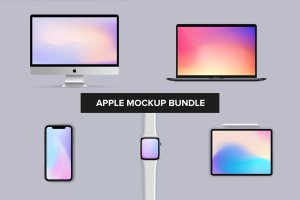2019年Apple系列设备样机套装 Apple Mockup Bundle – iPhone, iMac, Watch, iPad