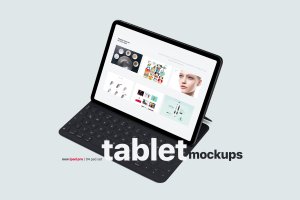 便携式平板电脑屏幕演示样机模板 Tablet Mockups
