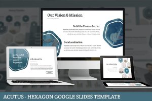 初创型科技企业融资计划书谷歌幻灯片模板 Acutus – Hexagon Google Slides Template