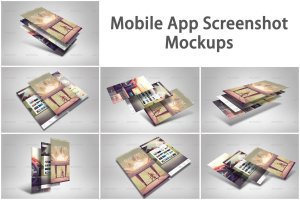 APP应用界面设计截图预览样机模板 Mobile App Screenshot Mockups